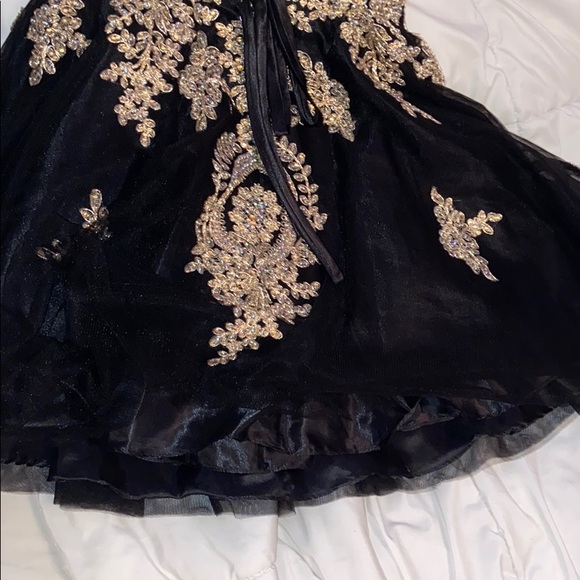Strapless Black prom/quince dress - Picture 7 of 8